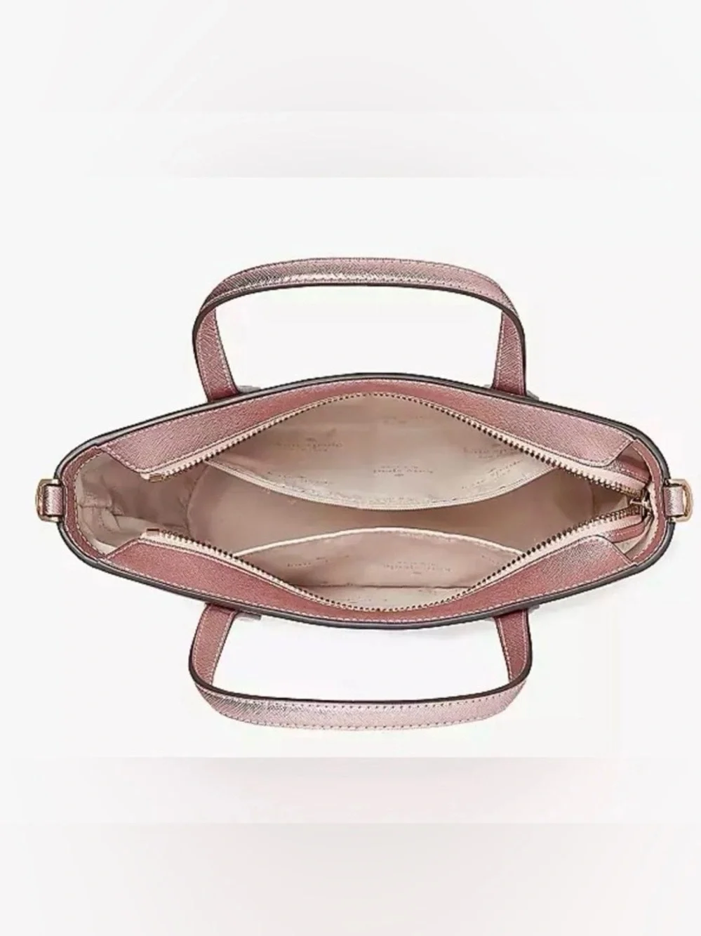Kate Spade New York Mitten Pink Glimmer Leather Satchel Handbag NWT